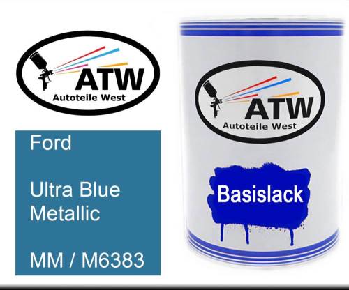 Ford, Ultra Blue Metallic, MM / M6383: 500ml Lackdose, von ATW Autoteile West.
